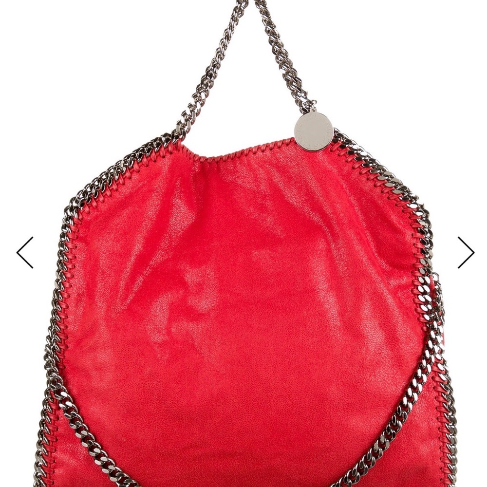 Stella McCartney Red Chain-Trim Shoulder Bag
